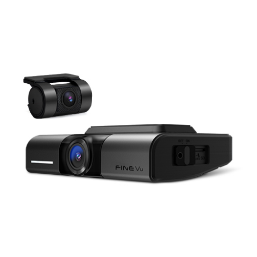 Compact Dashcam Displaying Dual Camera System
